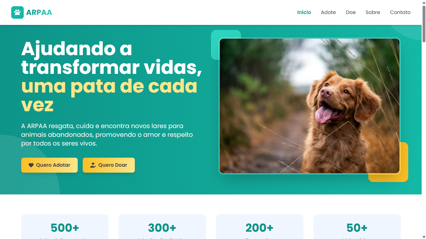 Visualização do projeto Arpaa - Landing Page